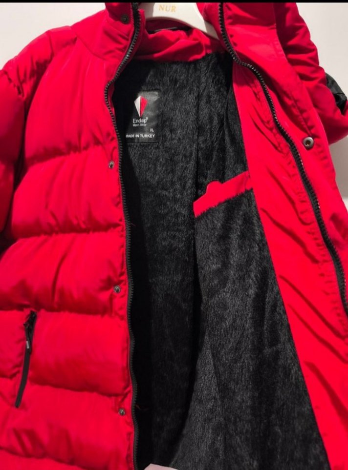 Kırmızı Erkek Kapitone Mont - Görsel 3