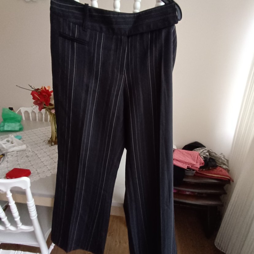 Siyah Pilili Kadın Kumaş Pantolon mark spenser marka - Görsel 3