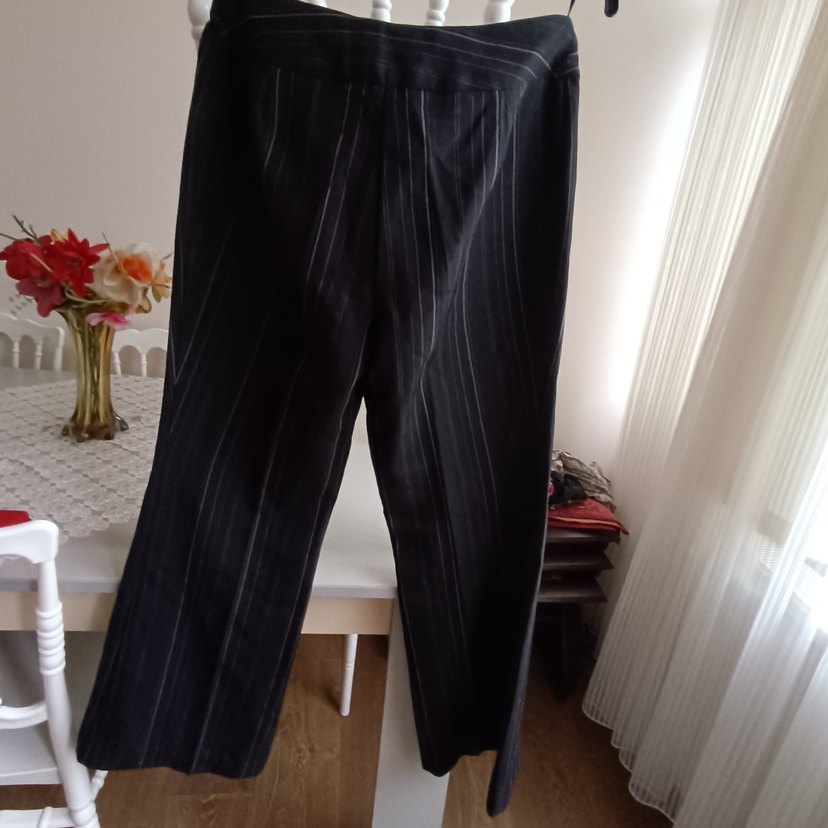 Siyah Pilili Kadın Kumaş Pantolon mark spenser marka - Görsel 5