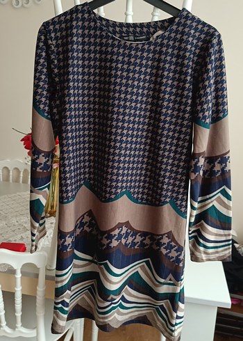 Desenli Uzun Kollu Bohem Kadın Tunik - Görsel 2