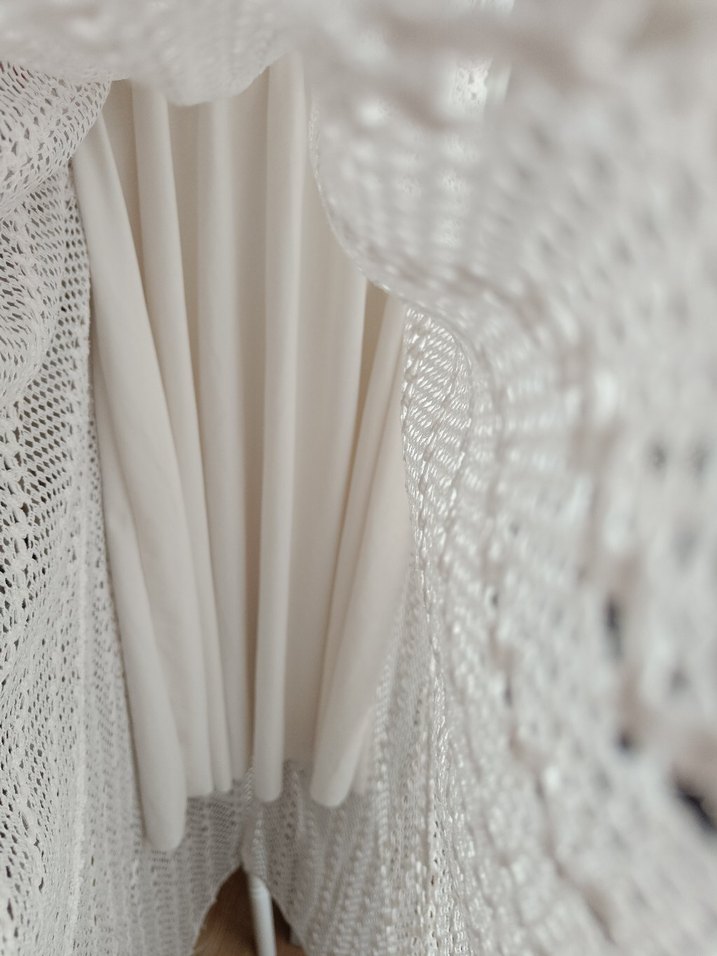 Dantel Detaylı Beyaz Uzun Bohem Elbise - Görsel 3
