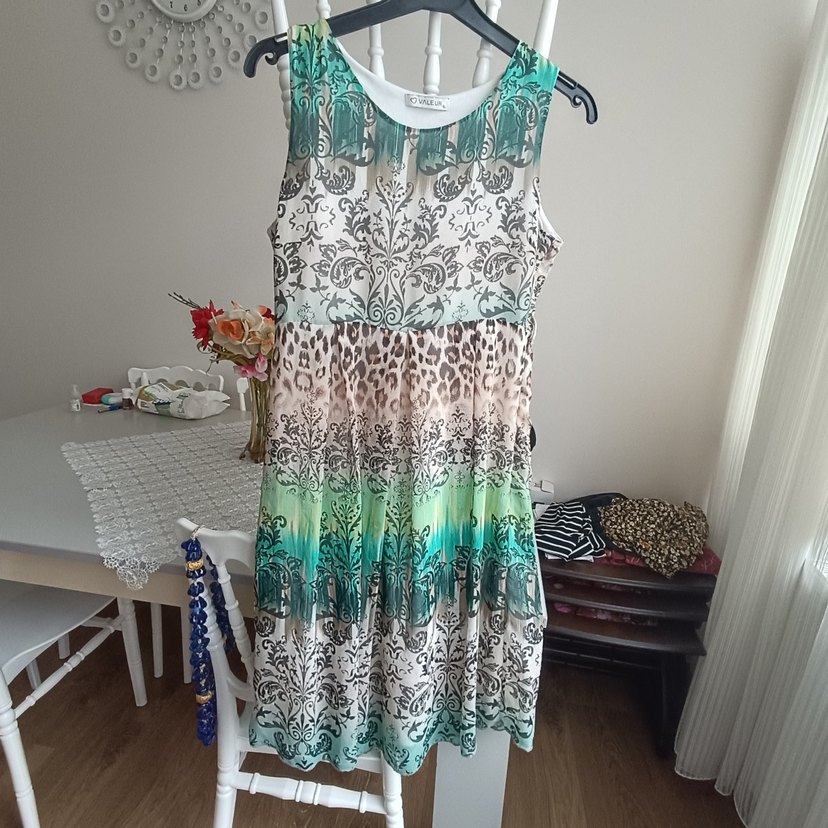 Bohem Çok Renkli Dantel Detaylı Mini Elbise - Görsel 3