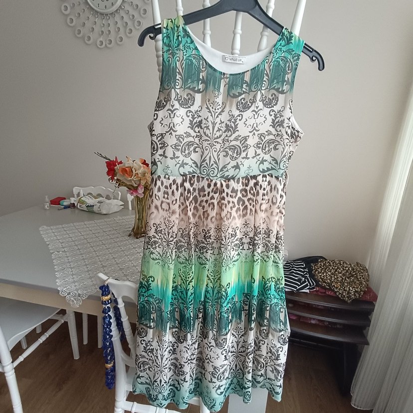 Bohem Çok Renkli Dantel Detaylı Mini Elbise - Görsel 4