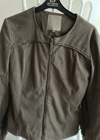 Kemerli Kadın nubuk Ceket, Kısa Kesim, Bohem - Görsel 2