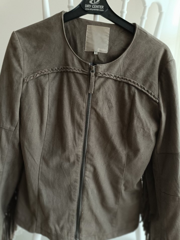 Kemerli Kadın nubuk Ceket, Kısa Kesim, Bohem - Görsel 2