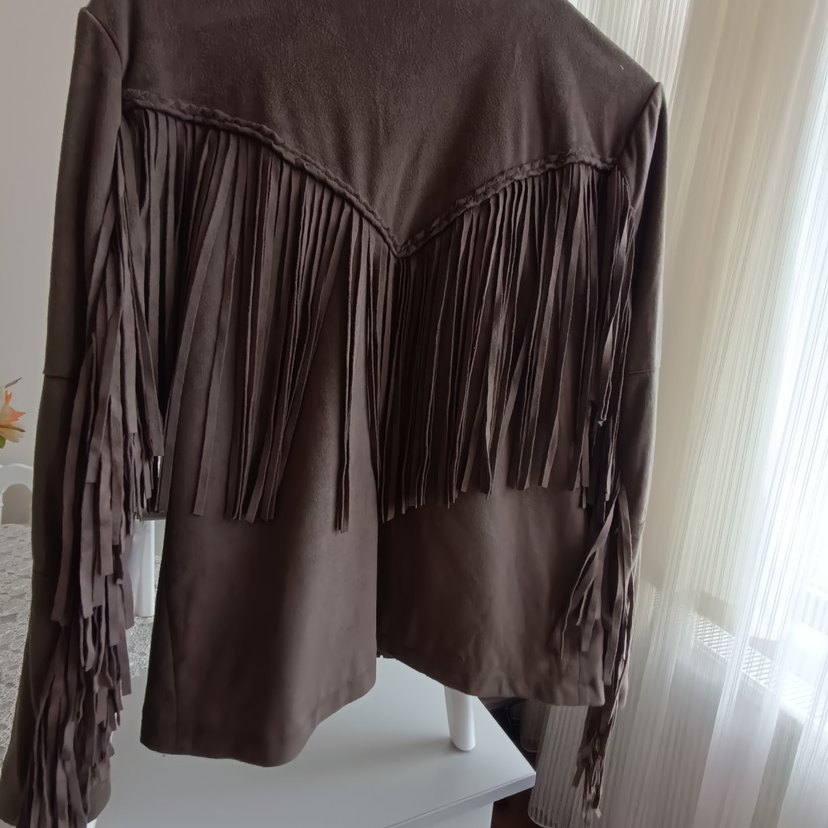 Kemerli Kadın nubuk Ceket, Kısa Kesim, Bohem - Görsel 4