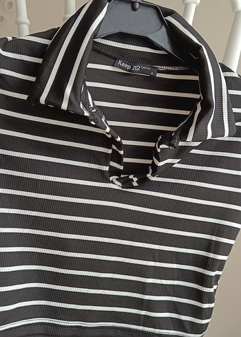 Düğmeli Yaka Çizgili Siyah grop - Görsel 2