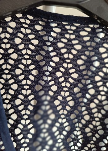 Lacivert Örgü Bohem Kadın Yelek - Görsel 5