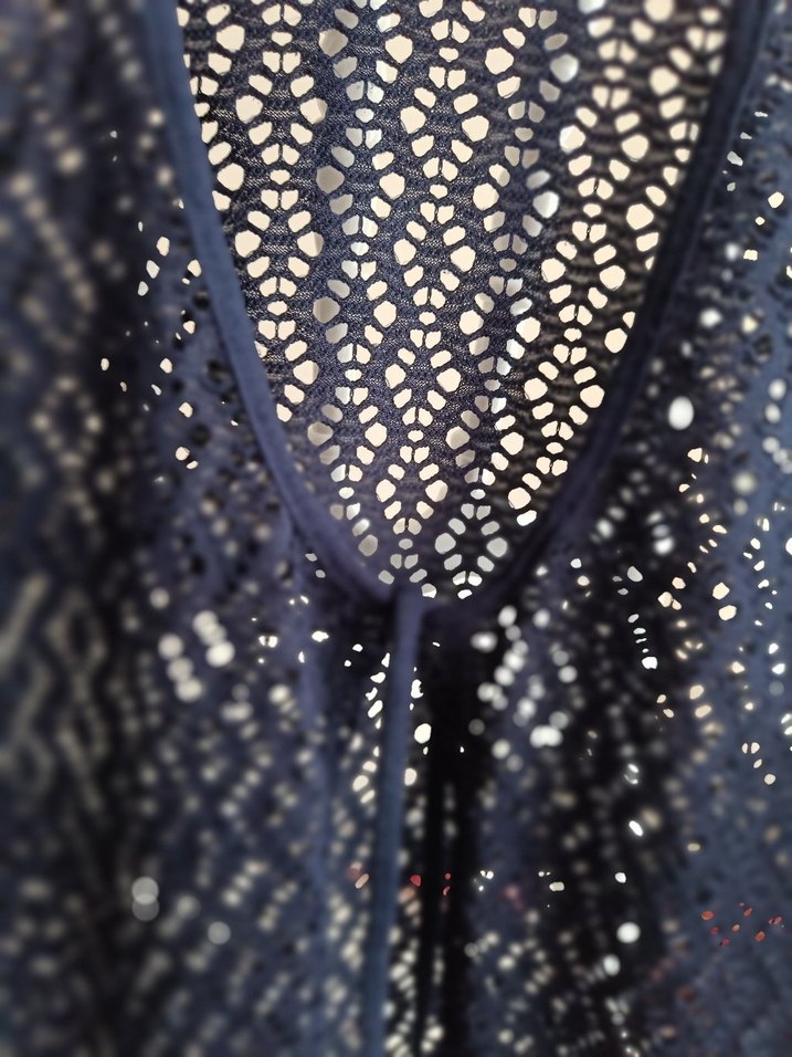 Lacivert Örgü Bohem Kadın Yelek - Görsel 4