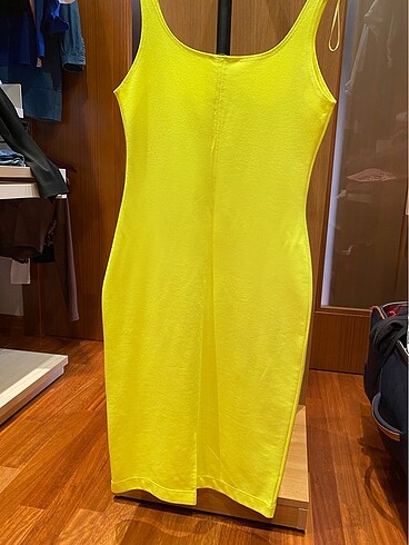 l Beden sarı Renk Zara Elbise