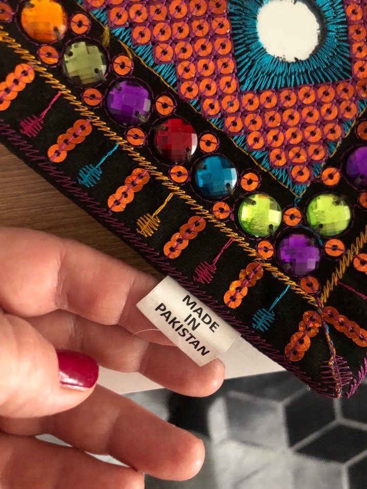 Boncuk İşlemeli Renkli Bohem Kadın Çapraz Çanta - Görsel 4