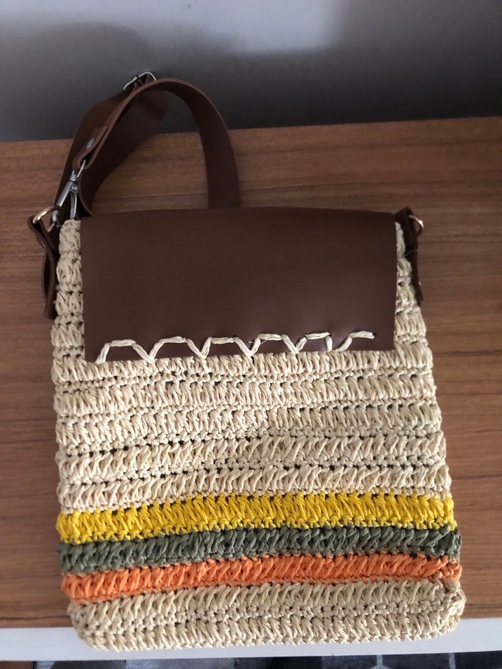 Bohem Tarz Örgü Kadın Çapraz Çanta - Görsel 2