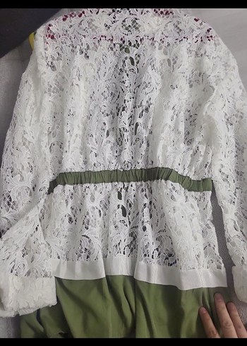 Dantel Detaylı Bohem Beyaz Kadın Ceket - Görsel 2