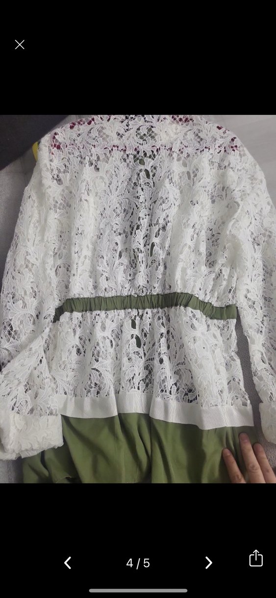 Dantel Detaylı Bohem Beyaz Kadın Ceket - Görsel 2