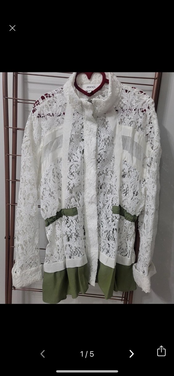 Dantel Detaylı Bohem Beyaz Kadın Ceket - Görsel 4