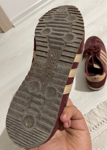 Bordo Adidas Süet Bağcıklı Günlük Spor Ayakkabı - Görsel 7