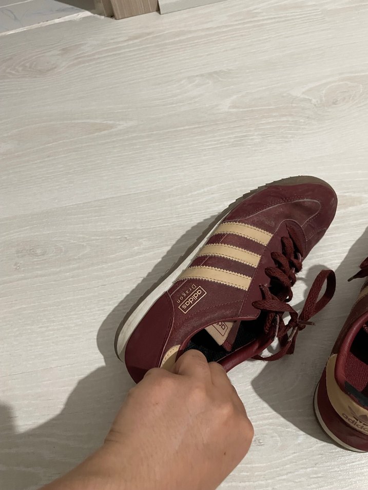 Bordo Adidas Süet Bağcıklı Günlük Spor Ayakkabı - Görsel 4