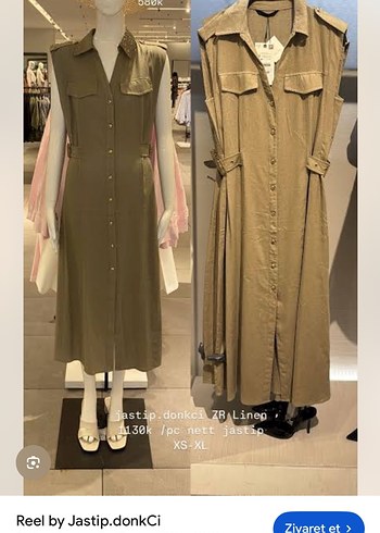 Kadın Keten Kemerli Uzun Elbise - Görsel 6