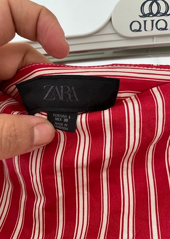 Kırmızı Çizgili Pilili Uzun Etek - Görsel 2