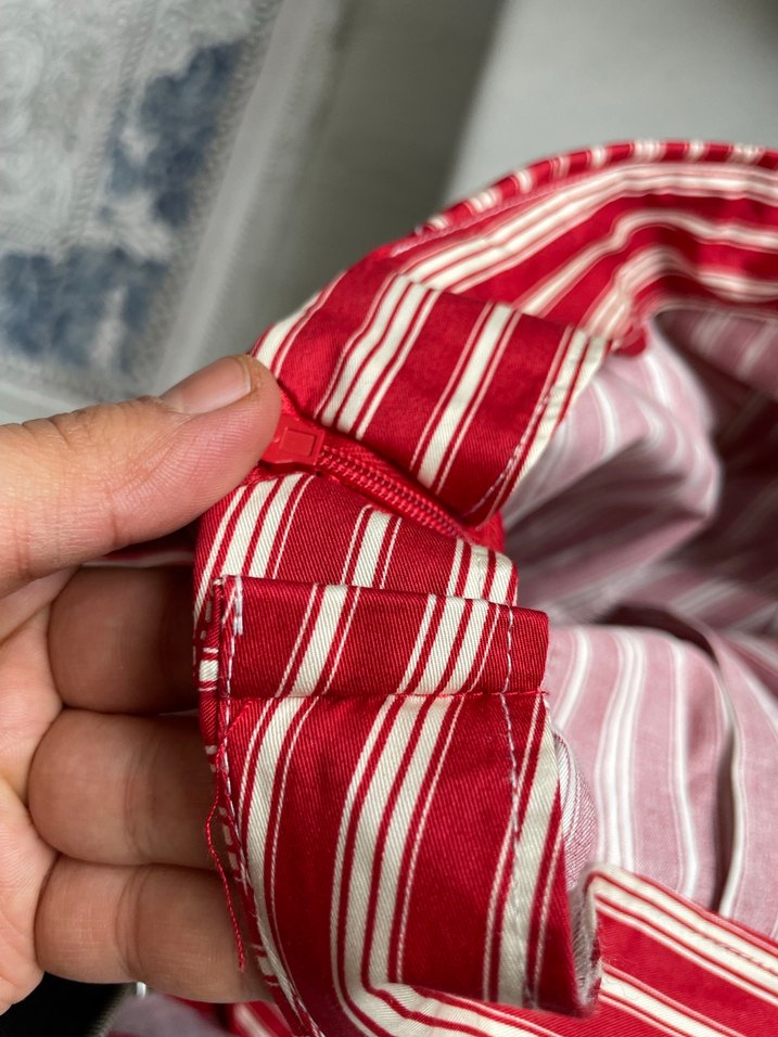 Kırmızı Çizgili Pilili Uzun Etek - Görsel 4