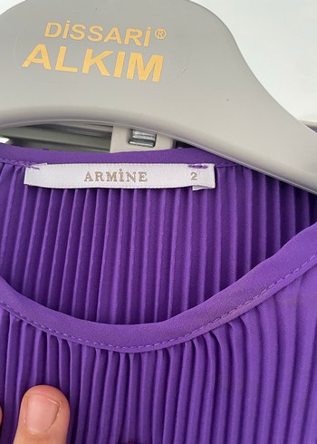 Mor Pilili Uzun Kollu Kadın Elbise - Görsel 3