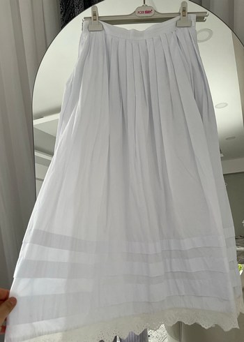 Uzun Kollu Beyaz Keten Uzun Elbise - Görsel 3