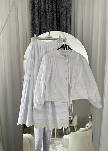 Uzun Kollu Beyaz Keten Uzun Elbise - Görsel 6