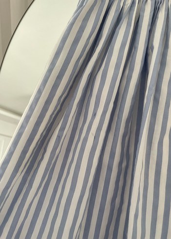 Mavi Çizgili Midi Hamile Etek - Görsel 4