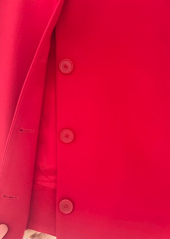Düğmeli Kırmızı Kolsuz Kadın Yelek - Görsel 4