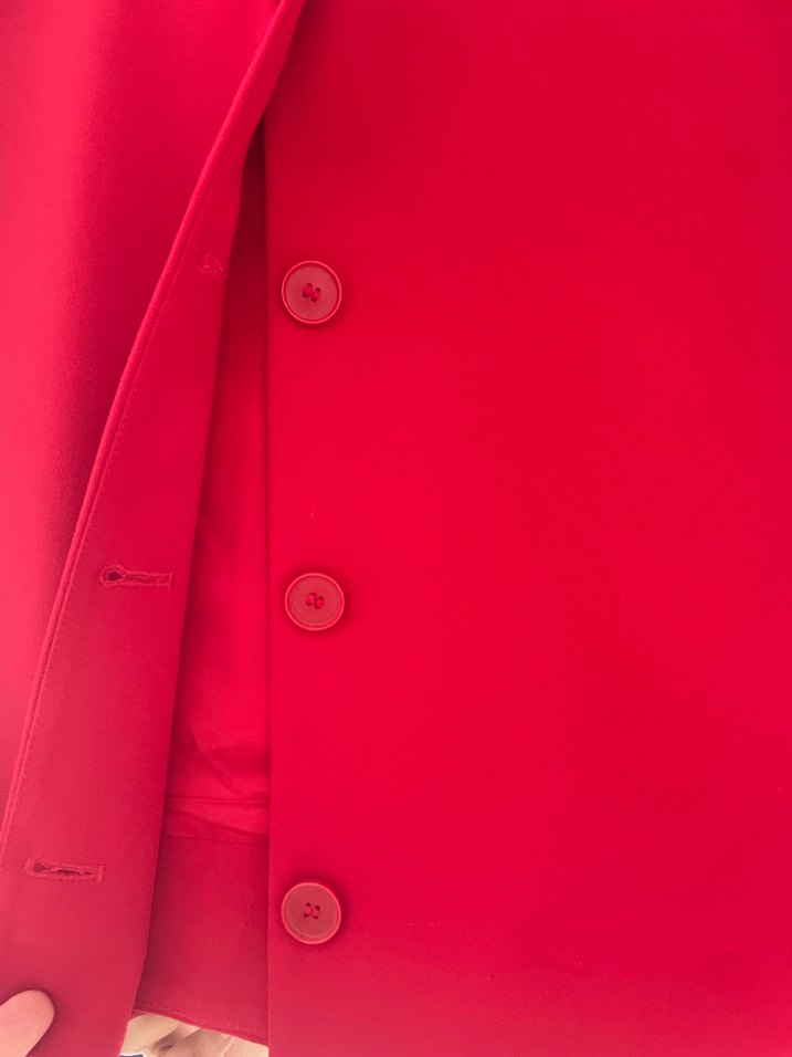 Düğmeli Kırmızı Kolsuz Kadın Yelek - Görsel 4