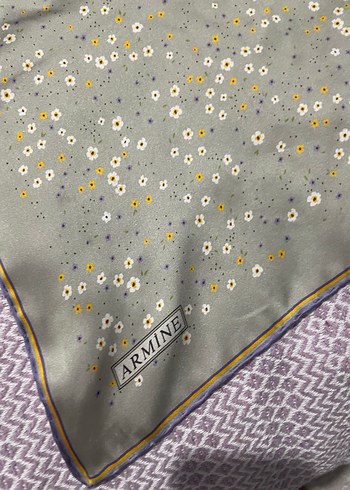 Dantel Detaylı Mor Vintage Kadın Fular - Görsel 3