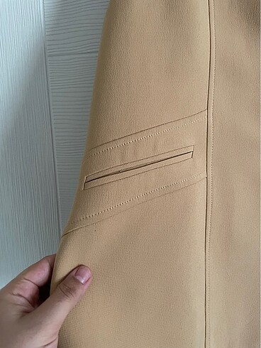 l Beden kahverengi Renk Sarımsı bal rengi blazer yelek