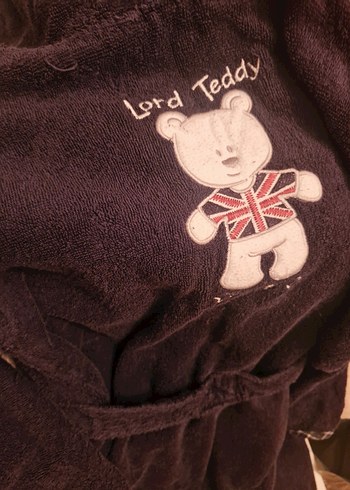 Erkek Çocuk Lacivert Kapüşonlu Bornoz - Görsel 2