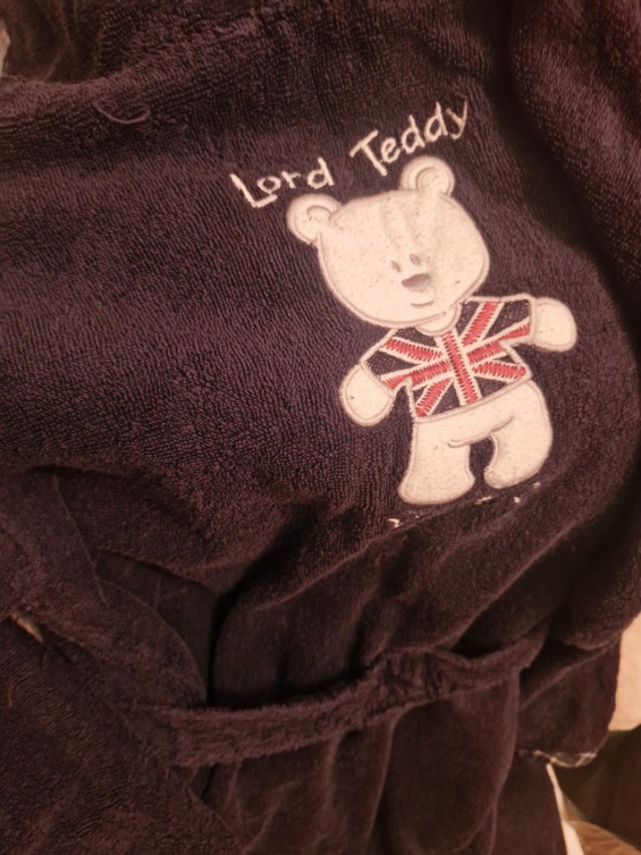 Erkek Çocuk Lacivert Kapüşonlu Bornoz - Görsel 2