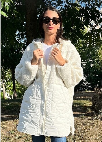 Peluş kapitone mont
