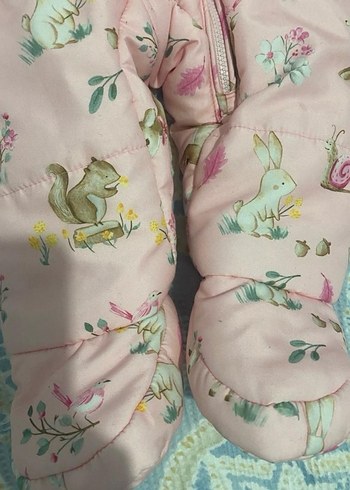 Nakışlı Pembe Bebek Tulumu Fermuarlı - Görsel 3