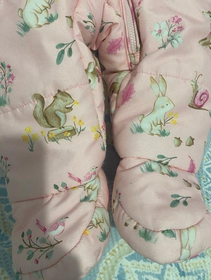 Nakışlı Pembe Bebek Tulumu Fermuarlı - Görsel 3