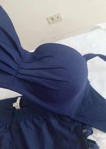 Koyu Mavi Mini Bikini Şort Takımı - Görsel 5