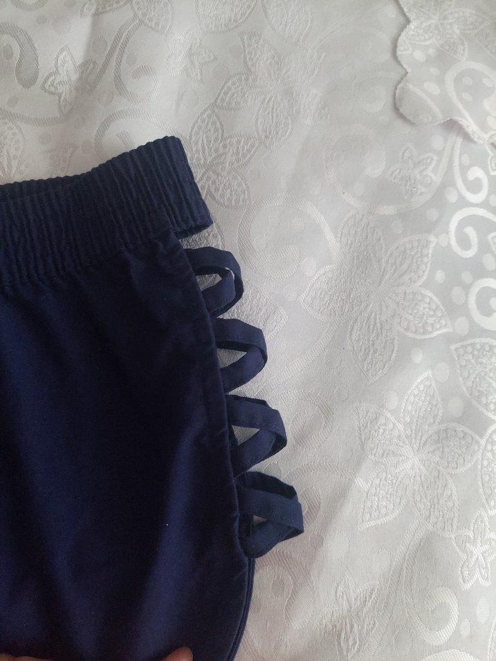 Koyu Mavi Mini Bikini Şort Takımı - Görsel 2