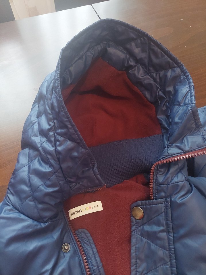 Düğmeli Lacivert Erkek Çocuk Mont - Görsel 4