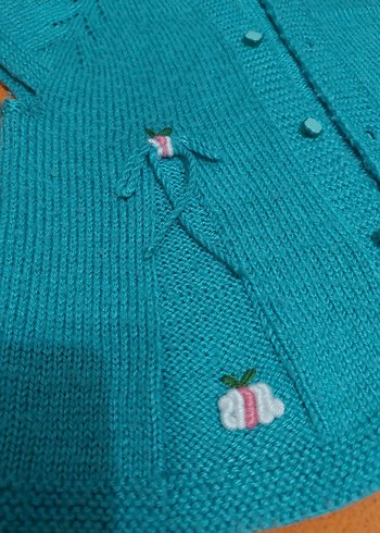 Turkuaz Renk Mini Triko yelek - Görsel 6