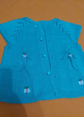 Turkuaz Renk Mini Triko yelek - Görsel 2