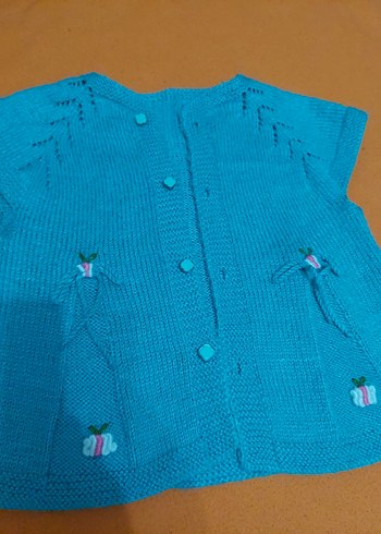 Turkuaz Renk Mini Triko yelek - Görsel 3