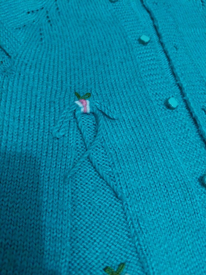 Turkuaz Renk Mini Triko yelek - Görsel 5