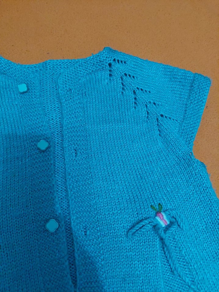 Turkuaz Renk Mini Triko yelek - Görsel 4