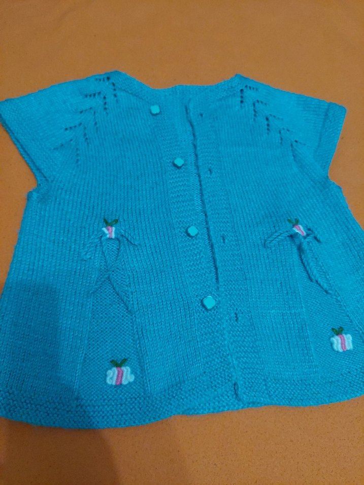 Turkuaz Renk Mini Triko yelek - Görsel 2