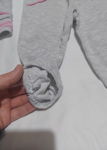 Kız Bebek Gri Nakışlı Fermuarlı Takım - Görsel 7