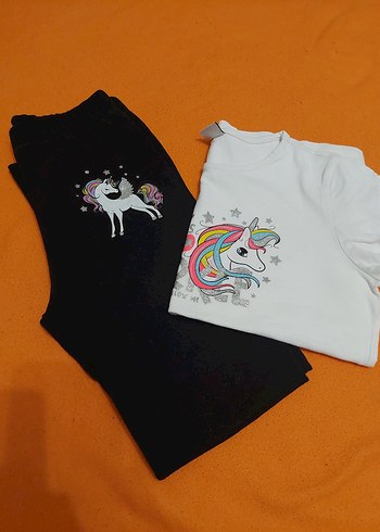 Kız Çocuk Baskılı Tişört ve tayt - Görsel 6