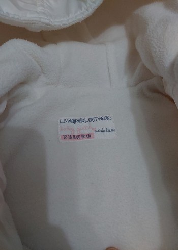 Bebek Beyaz Kapüşonlu Fermuarlı şişme Yelek - Görsel 2