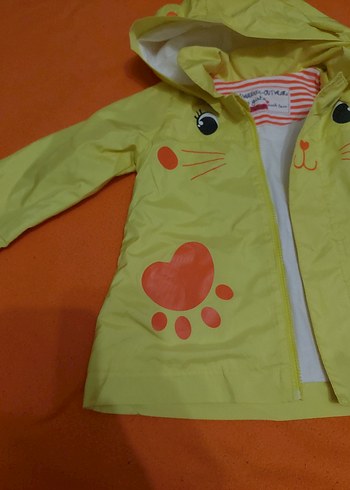 Baskılı Sarı Kız Çocuk Yağmurluk - Görsel 3